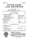 Notre Dame Law Reporter Vol. 3 Issue 1 by Notre Dame Law Reporter Association